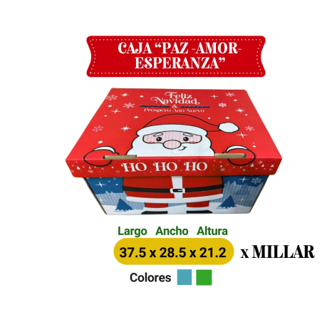 CAJA NAVIDEÑA PAZ AMOR Y ESPERANZA X MILLAR