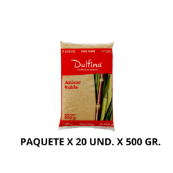 PAQUETE AZÚCAR DULFINA RUBIA X 500 GR