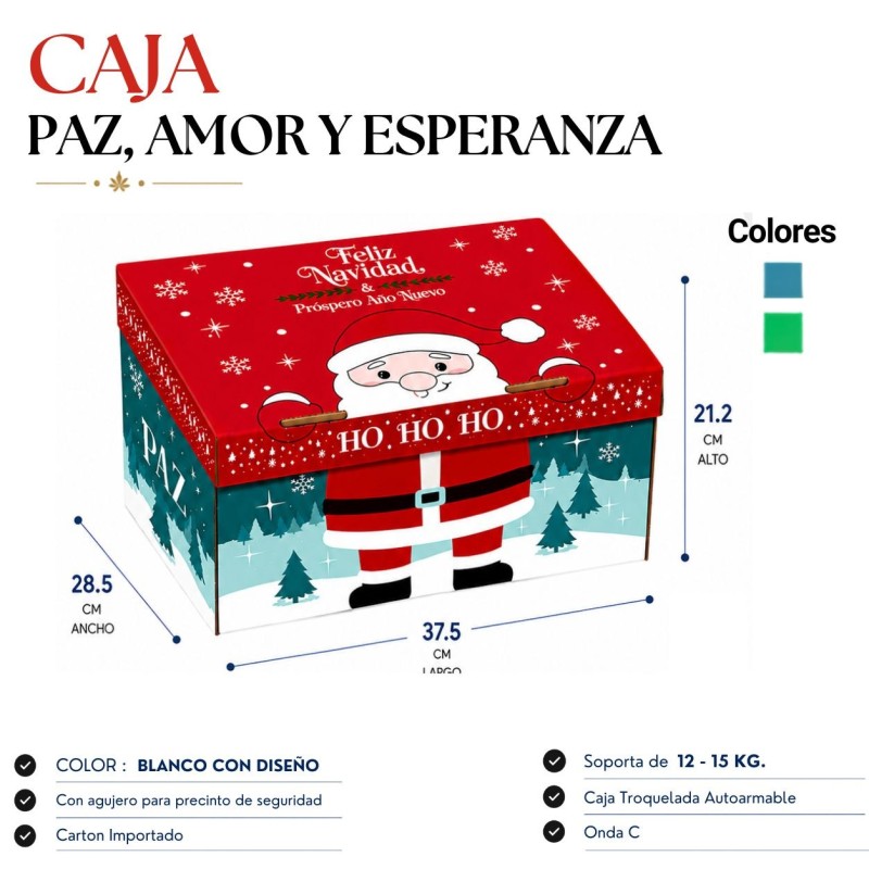 CAJA NAVIDEÑA "PAZ, AMOR Y ESPERANZA"