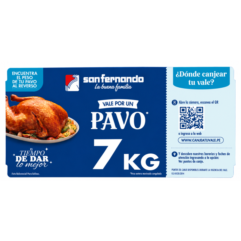 Vale de Pavo San Fernando 7 kg.