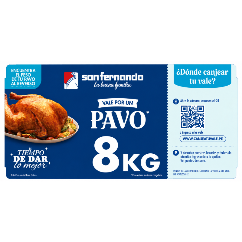 Vale de Pavo San Fernando 8 kg.