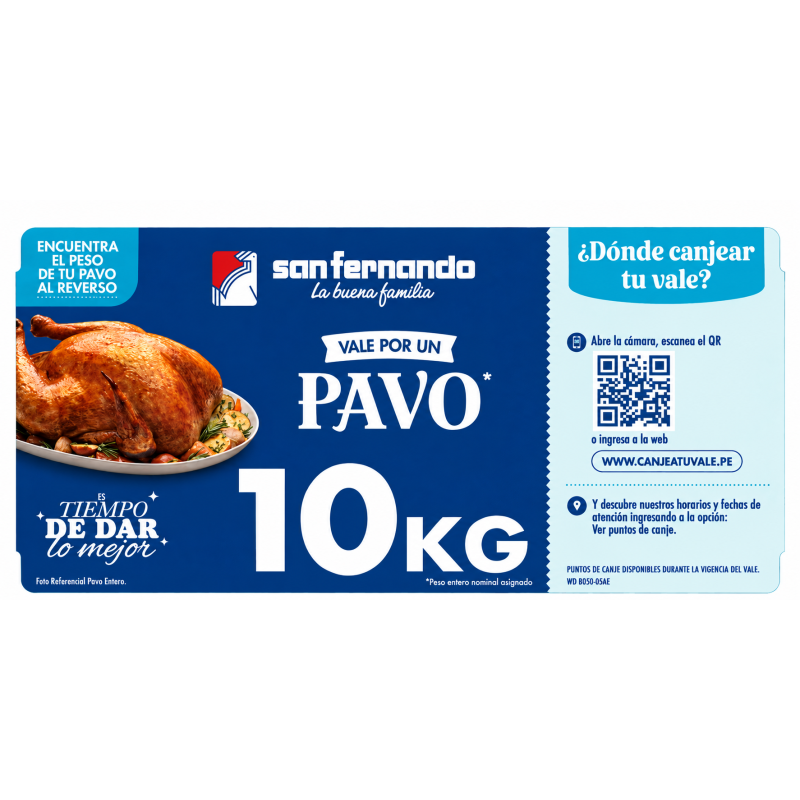 Vale de Pavo San Fernando 10 kg.