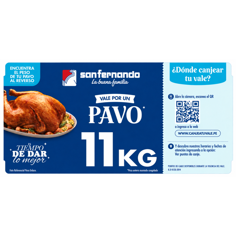 Vale de Pavo San Fernando 11 kg.
